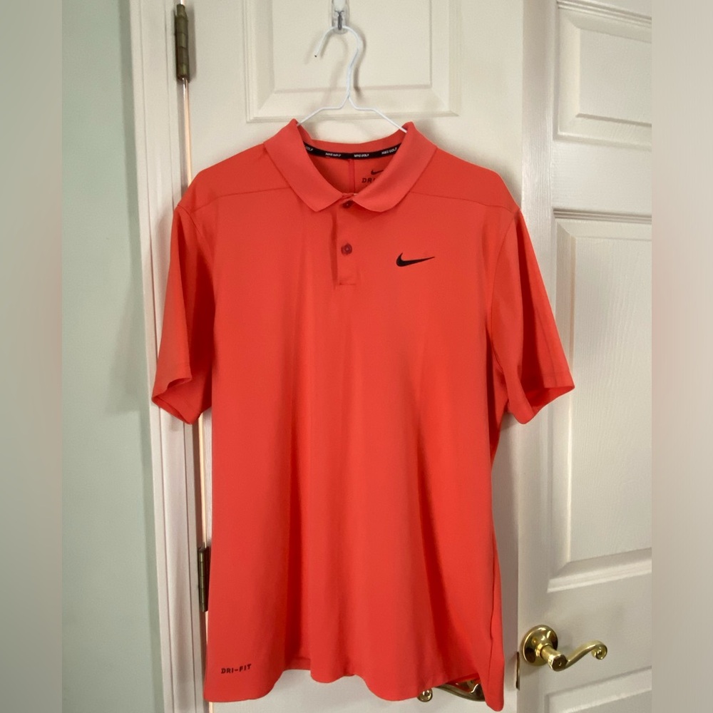 Nike Red Polo Golf Shirt Dryfit Large